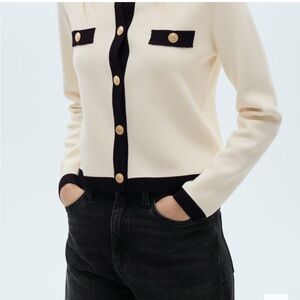 Mango Cream and Black Cardigan